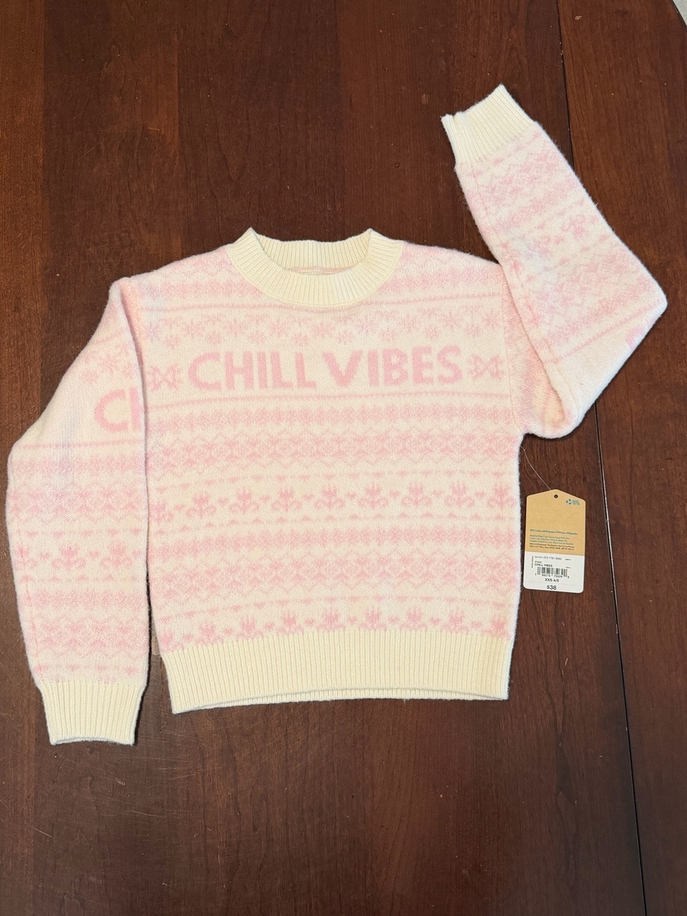 NWT Tags Comfortable Chill Vibes Sweater Children Size 4/5